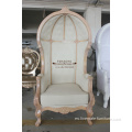 Silla de trono de boda blanco de madera maciza